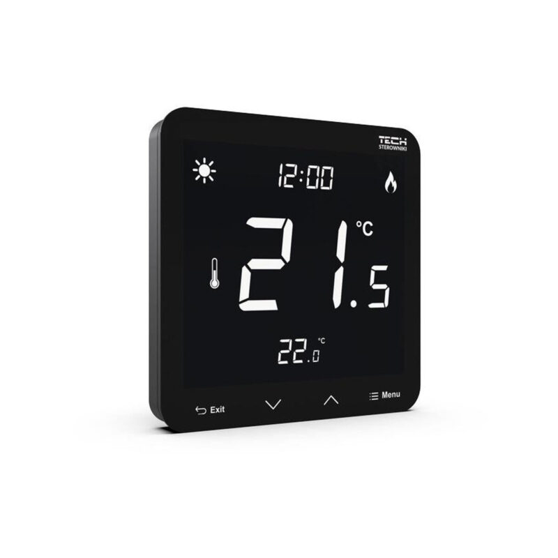 Przewodowy dwustanowy regulator pokojowy podtynkowy czarny ST-297z v3 Tech sterowniki