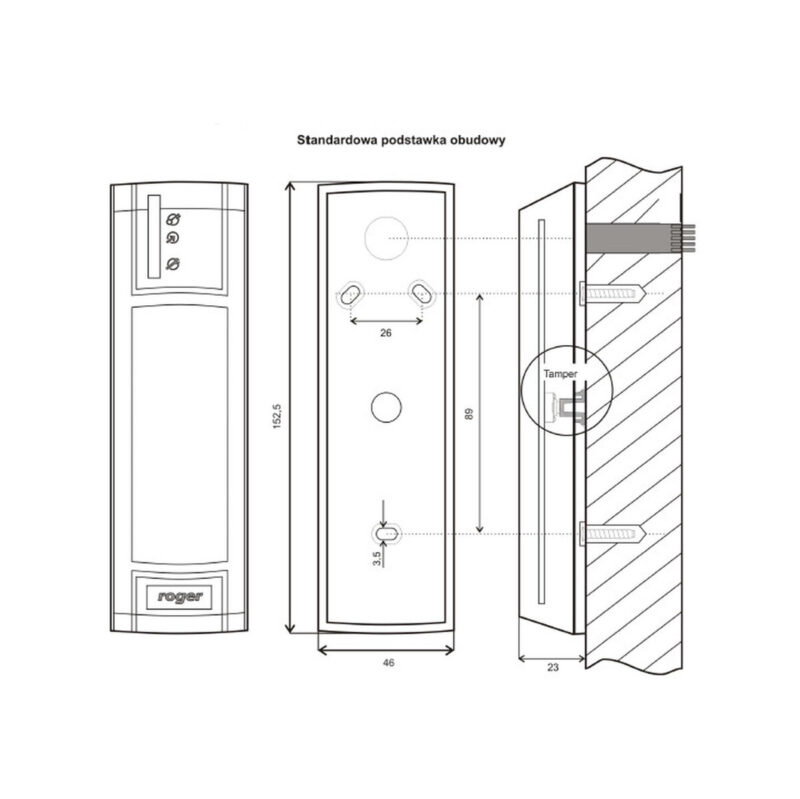 Czytnik zbliżeniowy ROGER MCT12E-BK