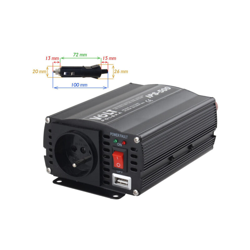 PRZETWORNICA VOLT POLSKA IPS-500 12V / 230V 350/500 W