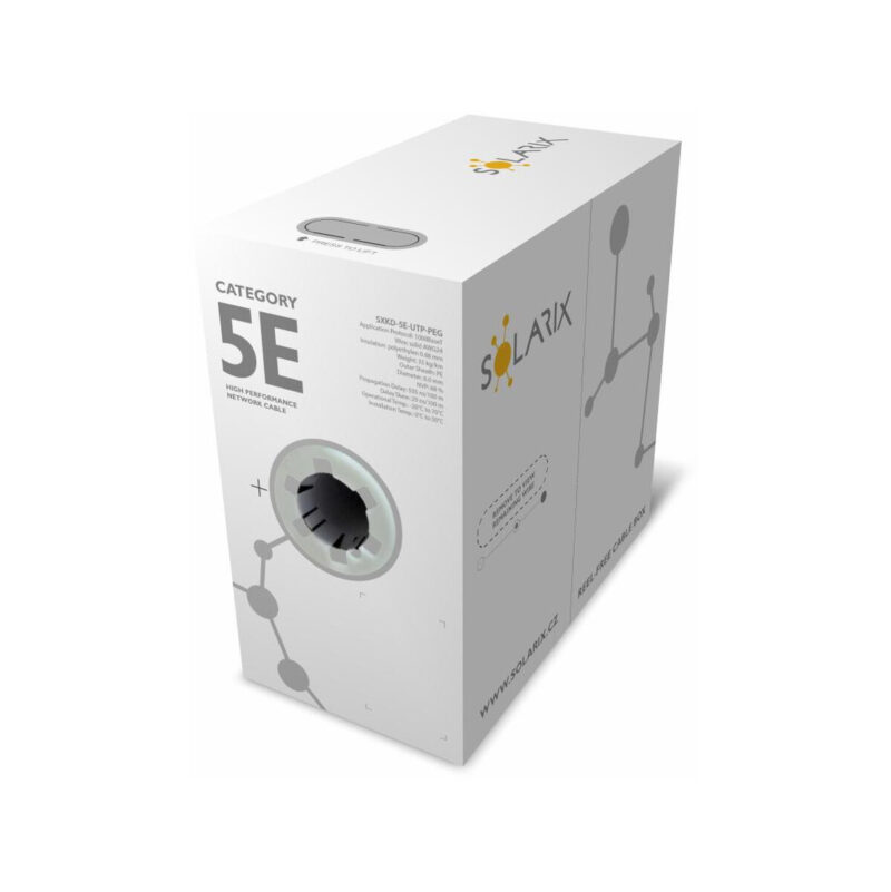 KABEL SKRĘTKA SOLARIX CAT.5E U/UTP UV ŻELOWANY Fca karton 305m