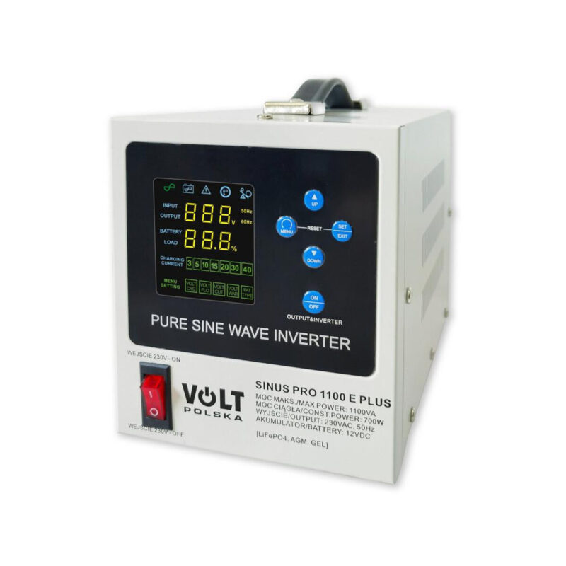 Przetwornica VOLT POLSKA SINUSPRO 1100E PLUS 12/230V (700/1100W) [AGM, GEL, LiFePO4