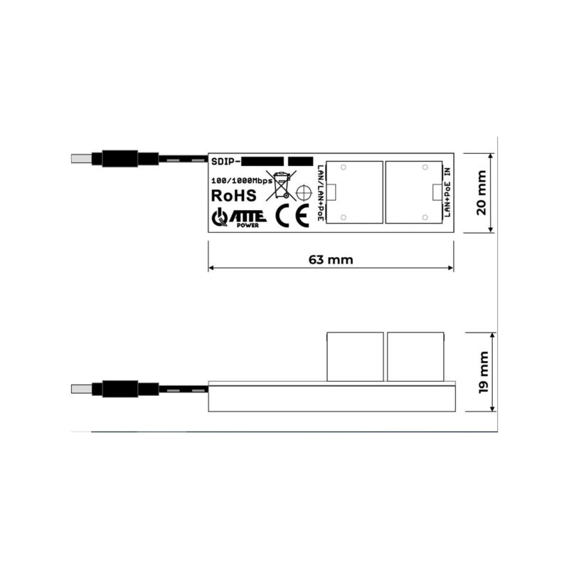 Adapter PoE ATTE SDIP-12-121