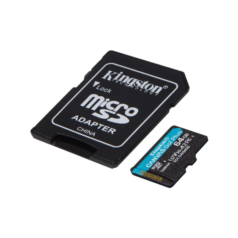 Karta pamięci microSD 64GB Kingston CanvasGo! Plus 200MB/s A2 U3 V30 + adapter