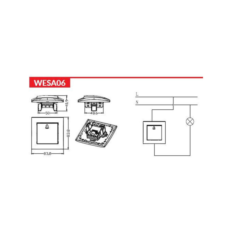 Przycisk dzwonkowy VCX WESA LC 06 Czarny