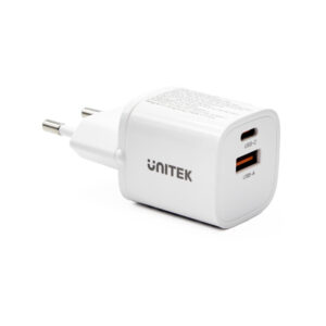 Unitek Ładowarka sieciowa 1x USB-A 1x USB-C QC PC 3.0 33W biała