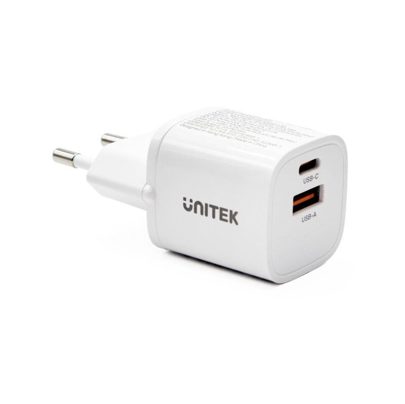 Unitek Ładowarka sieciowa 1x USB-A 1x USB-C QC PC 3.0 33W biała