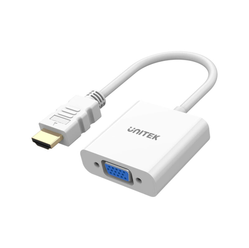 Unitek Adapter HDMI na VGA, FullHD 60Hz, biały