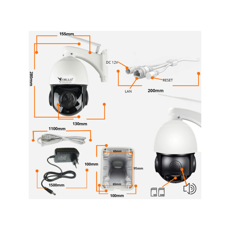 Kamera IP ORLLO Z18 obrotowa zewnętrzna SIM 4MP