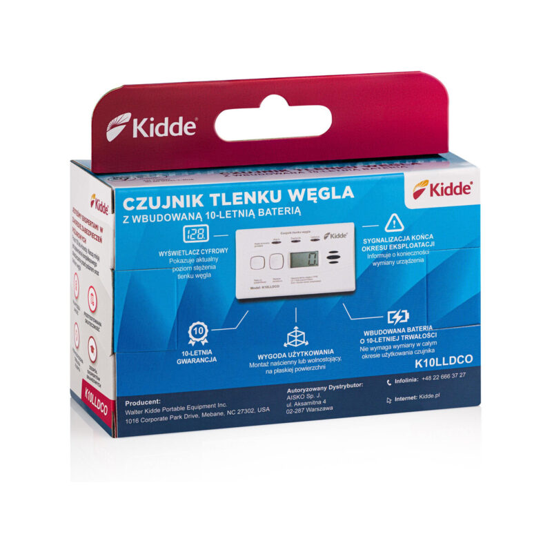 Czujnik czadu z wyświetlaczem Kidde K10LLDCO