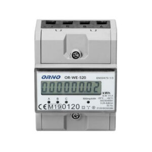 OR-WE-520 ORNO 3-fazowy licznik energii elektrycznej, 80A, MID, 3 moduły, DIN TH-35mm