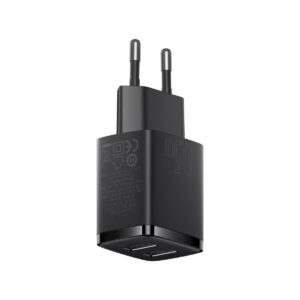 ŁADOWARKA SIECIOWA Baseus Compact Charger CCXJ010201 10.5W 2x USB-A CZARNA