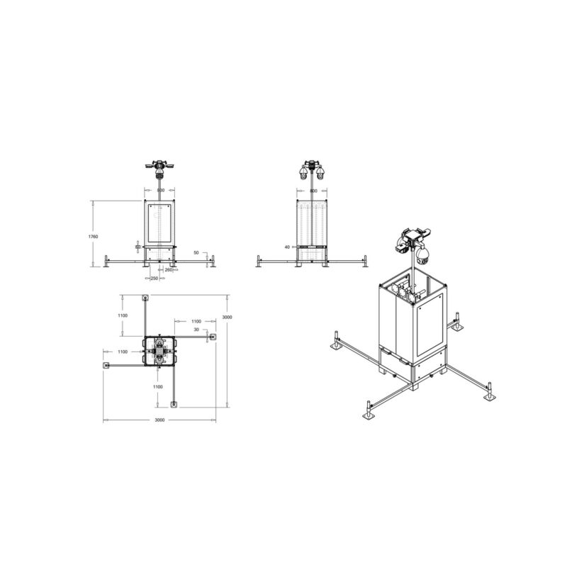 Mobilna wieża do zdalnego wideomonitoringu CCTV iCAM-TOWER AI 5MQ3