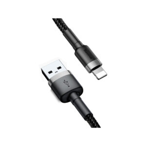 KABEL USB-A / Lightning iPhone Baseus Cafule CALKLF-CG1 200cm Apple 1.5A CZARNO-SZARY W OPLOCIE