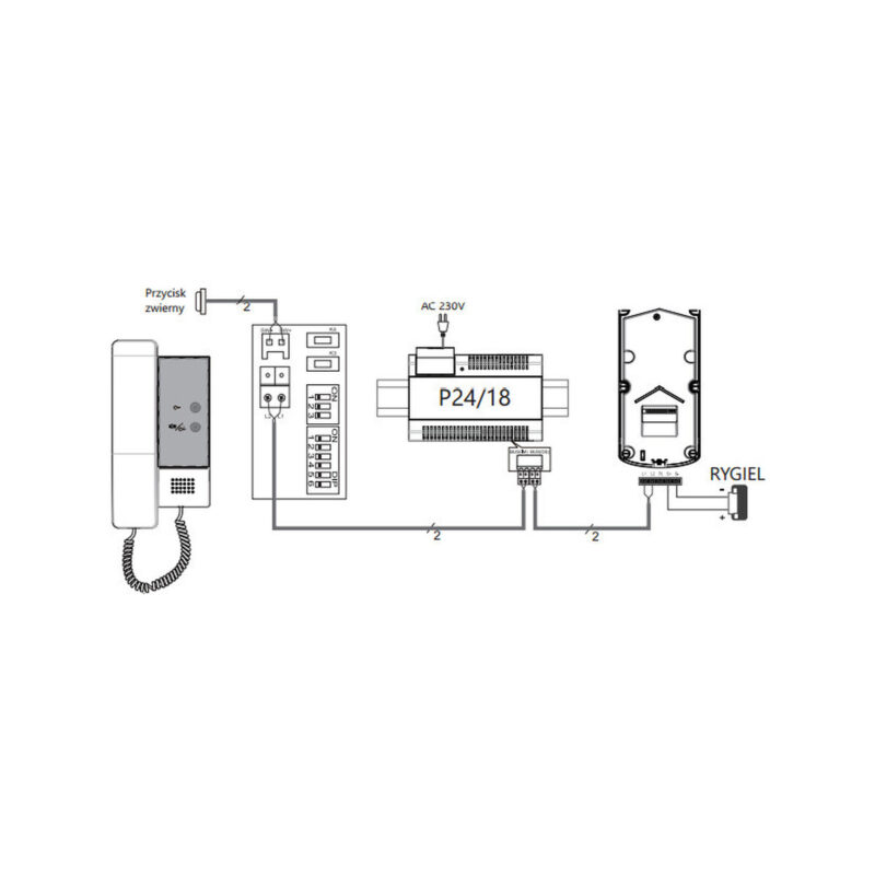 Unifon słuchawkowy VIDOS DUO U1010