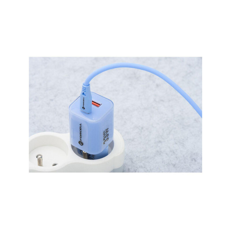 c42bc33bf7c251191ac7544dd45a2f16_original ŁADOWARKA SIECIOWA Forcell F-Energy GaN III VT-41 33 W 1x USB-C 1x USB-A PD 3.0 QC 4.0 NIEBIESKA