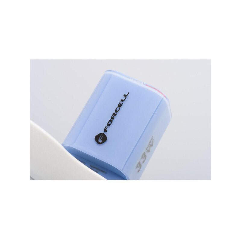 c43a8125ed4192ff717295971075cac1_original ŁADOWARKA SIECIOWA Forcell F-Energy GaN III VT-41 33 W 1x USB-C 1x USB-A PD 3.0 QC 4.0 NIEBIESKA