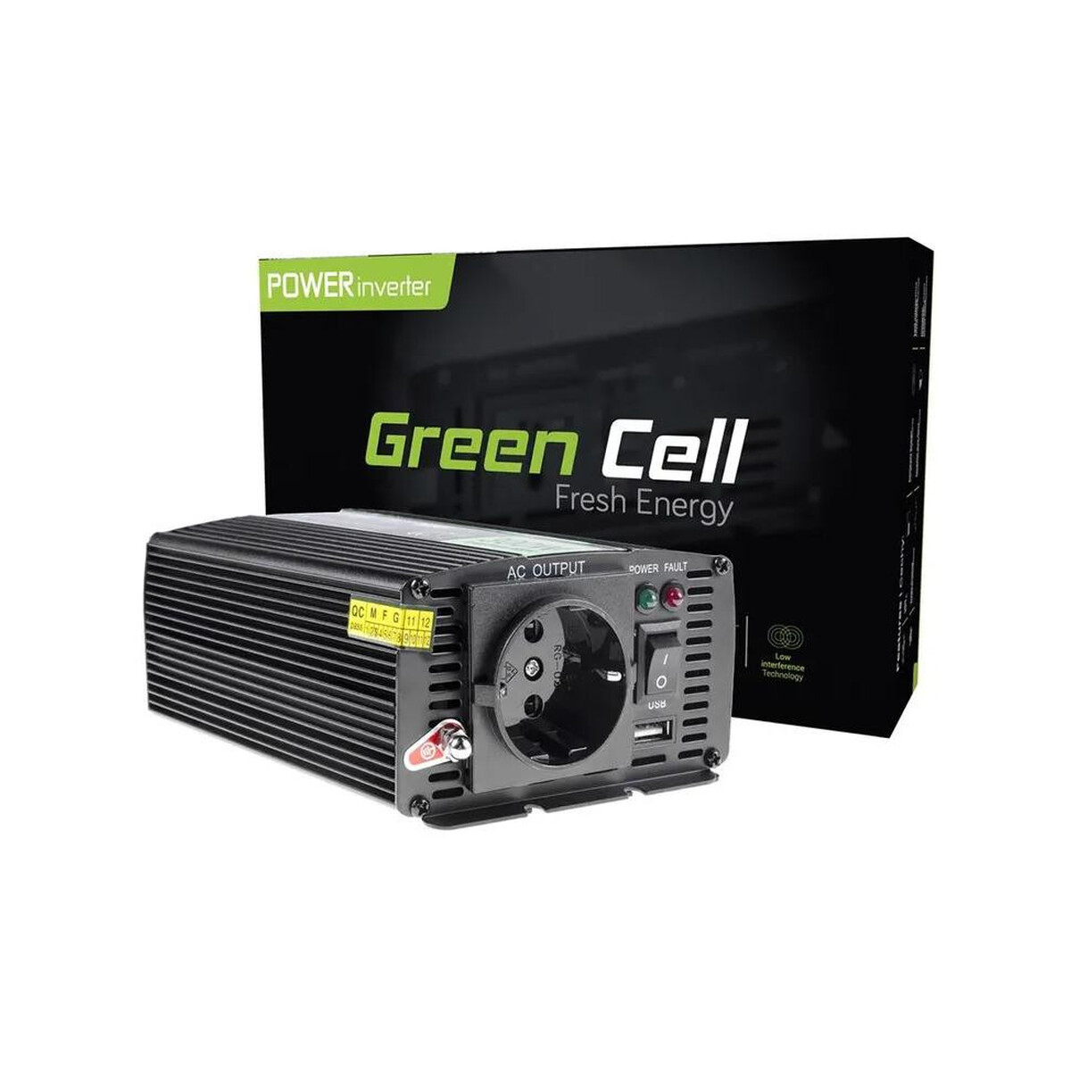 PRZETWORNICA NAPIĘCIA Green Cell 12V / 230V 500W/1000W MODYFIKOWANA SINUSOIDA