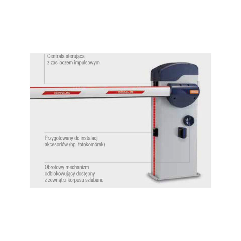 Szlaban kompletny Genius Rainbow Fast 724C z ramieniem o dł. 7m