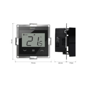 ENGO Controls E55-B - Regulator temperatury do ramki 55x55, 230V, czarny, Internetowy, Wi-Fi