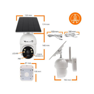 Kamera IP bezprzewodowa 4G LTE obrotowa z panelem solarnym Orllo TZ1 PRO