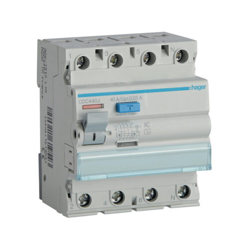 Wyłącznik różnicowoprądowy 3P+N 40A 30mA 6kA AC HAGER CDC440J