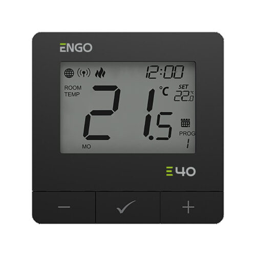 ENGO Controls E40-230B - Programowany, Internetowy natynkowy regulator temperatury ZigBee/868MHz, 230V, czarny
