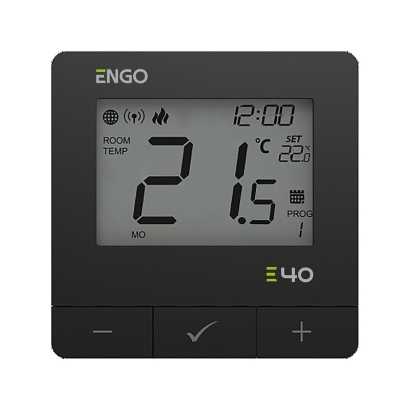 ENGO Controls E40-230B - Programowany, Internetowy natynkowy regulator temperatury ZigBee/868MHz, 230V, czarny