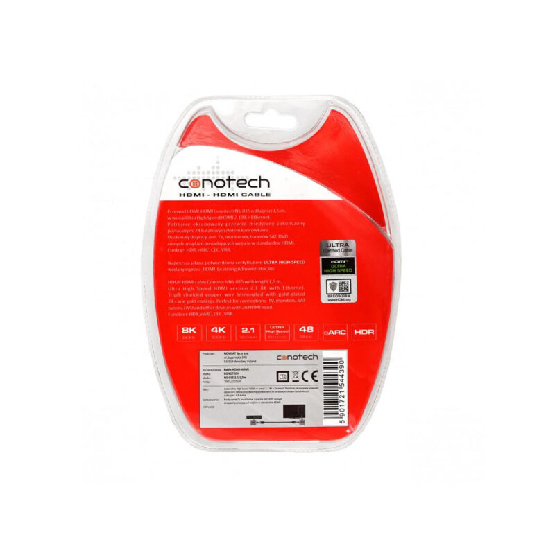 Kabel Hdmi Conotech NS-015 8K ver. 2.1 - 1,5m