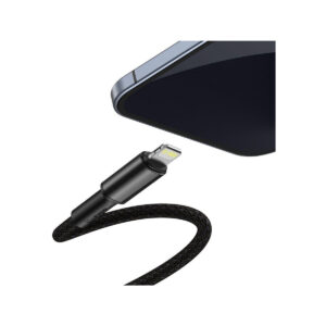 KABEL USB-C / Lightning iPhone Baseus Cafule CATLGD-A01 2m 20W PD Quick Charging CZARNY W OPLOCIE