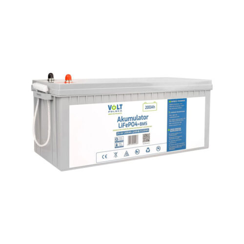 AKUMULATOR VOLT POLSKA LITOWO-ŻELAZOWO-FOSFORANOWY LiFePO4 25,6V 200Ah 200A + BMS