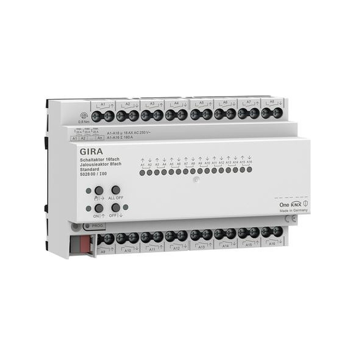 GIRA aktor przekaźnikowy/żaluzjowy 16x/8x 16 A standard KNX ONE 502800