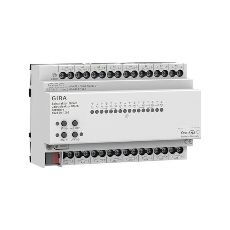 GIRA aktor przekaźnikowy/żaluzjowy 16x/8x 16 A standard KNX ONE 502800