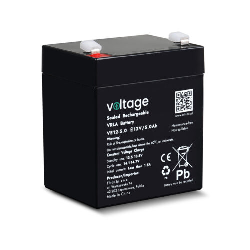 Akumulator AGM Voltage 12V 5Ah VE12-5.0 (Żywotność 6-9 lat)