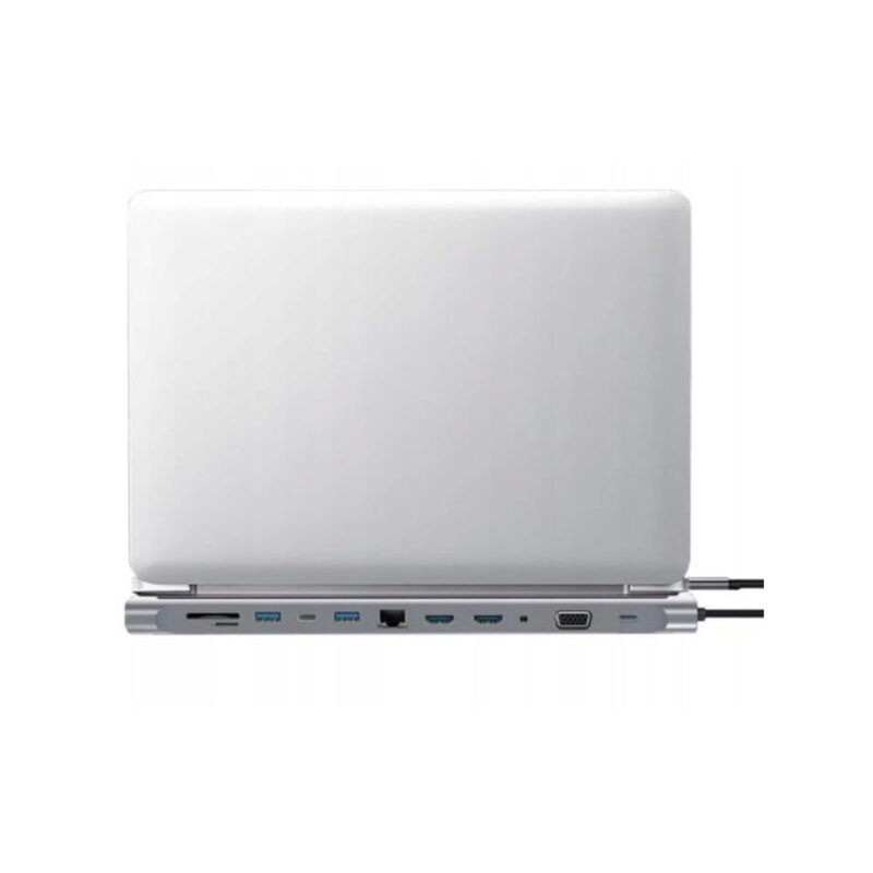 HUB ADAPTER USB-C 12w1 Stacja Dokująca 2x HDMI 4K ETHERNET RJ45 USB 3.0 BYL-2211