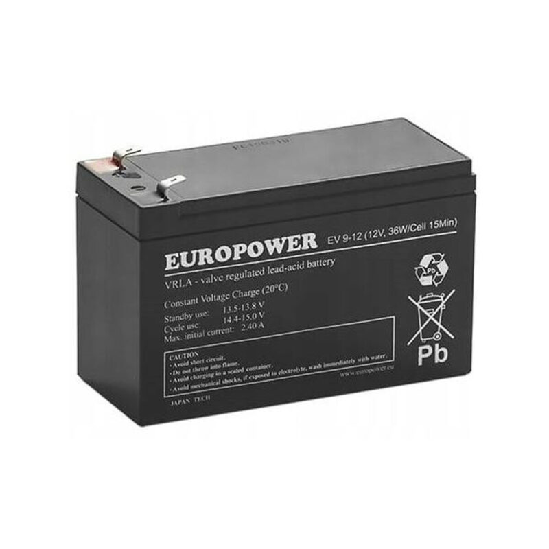 Akumulator AGM EUROPOWER serii EV 12V 8Ah/C10 (Żywotność 6-9 lat) T1