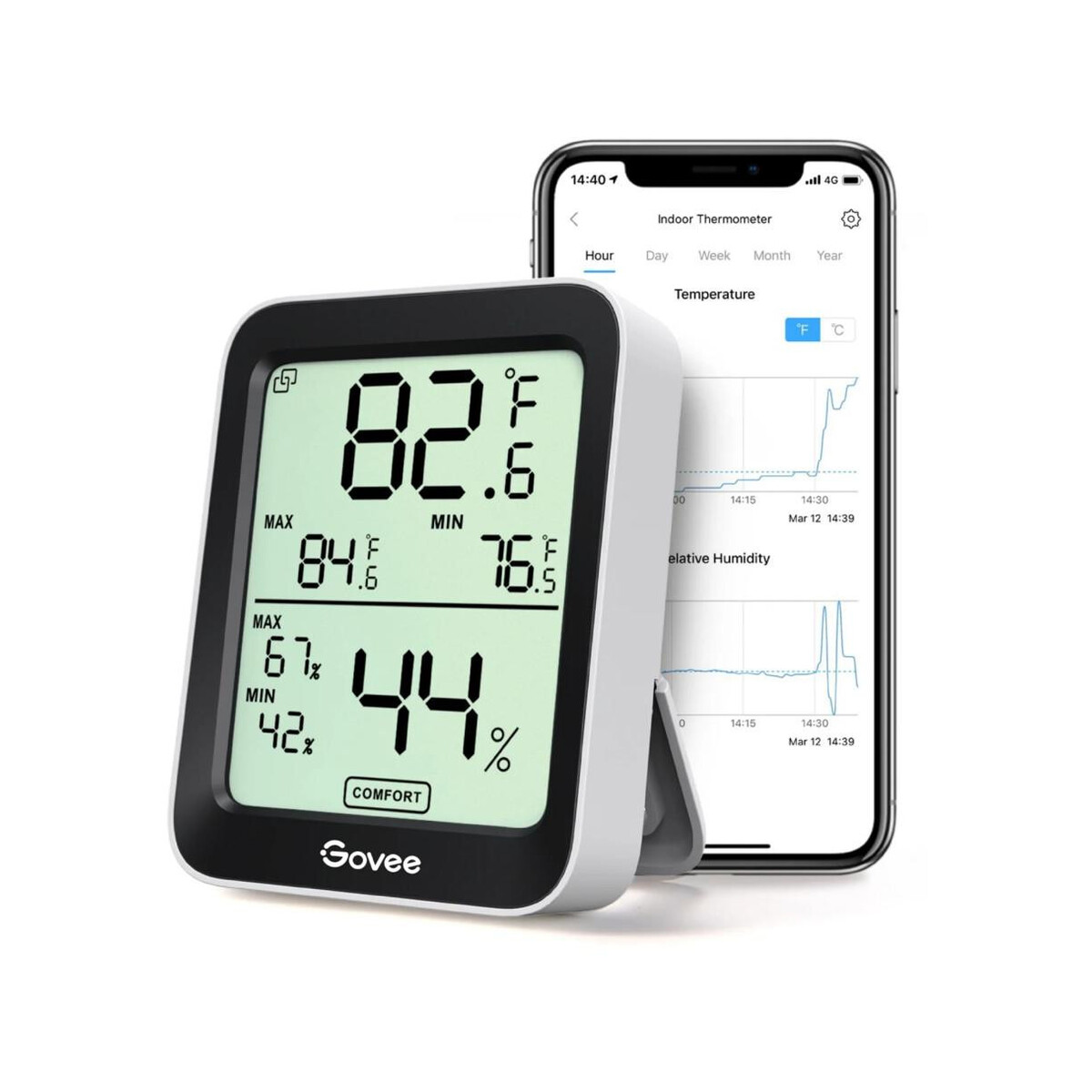 Govee H5075 Termometr i higrometr Bluetooth, wyświetlacz