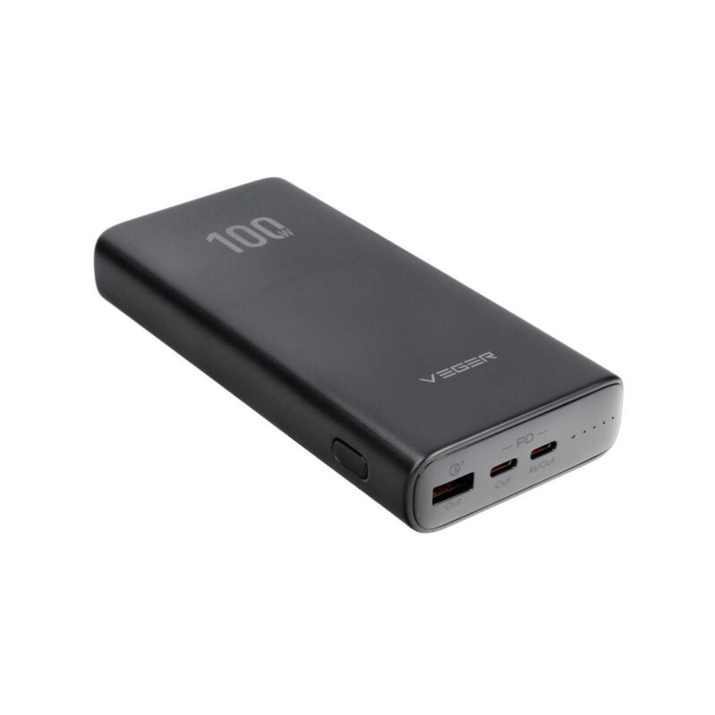 Powerbank Veger 20000 mAh 100 W PD QC 3.0 USB-A 2x USB-C czarny