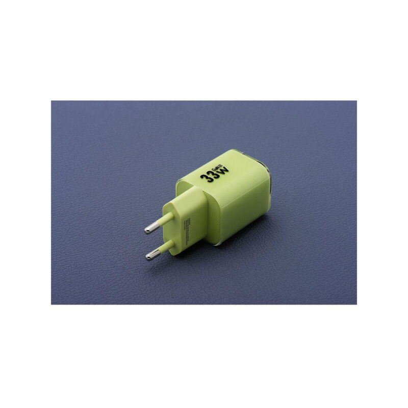 ca5124252f4497563b10f121b35aa304_original ŁADOWARKA SIECIOWA Forcell F-Energy GaN III VT-41 33 W 1x USB-C 1x USB-A PD 3.0 QC 4.0 ZIELONA