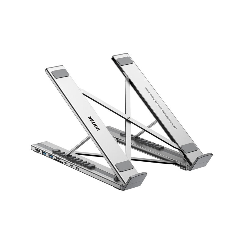 Unitek Podstawka regulowana pod laptop z hubem/HDMI/PD/SD