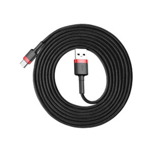 KABEL USB-A / USB-C Baseus Cafule CATKLF-C91 200cm 2A QC 3.0 CZARNO-CZERWONY W OPLOCIE