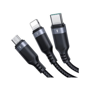 Kabel 3w1 USB-A / USB-C micro-USB Lightning Joyroom S-1T3018A18 30cm 3.5A w oplocie czarny