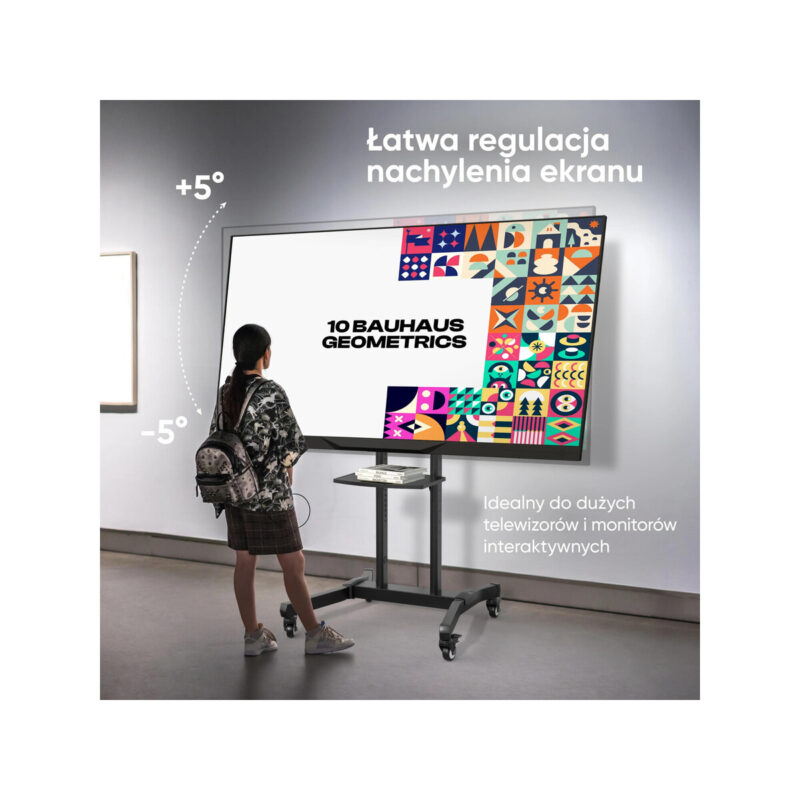 Mobilny stojak do TV 50"-90" do 90 kg ONKRON TS1891 Czarny