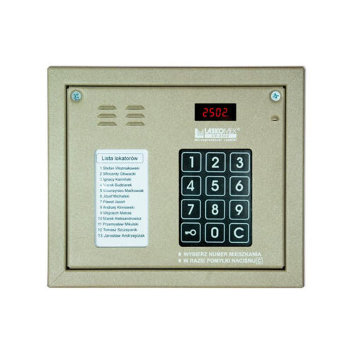 Laskomex CP-2502NR beżowy Panel audio z mini listą lokatorów i z czytnikiem kluczy RFID