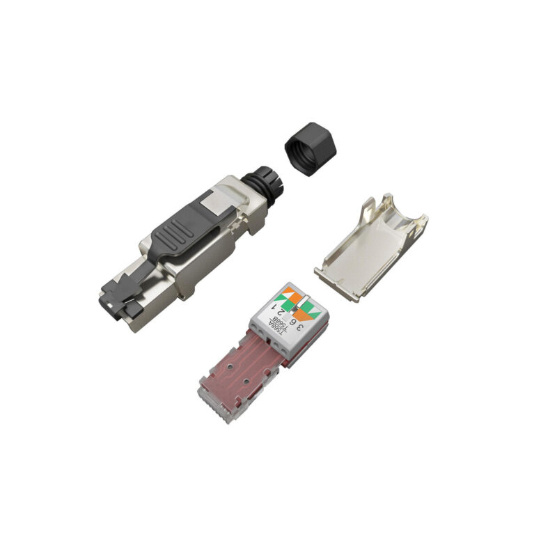 WTYK MODULARNY KONEKTOR PRZEMYSŁOWY SAMOZACISKOWY SOLARIX RJ45 CAT.6A STP 8P8C