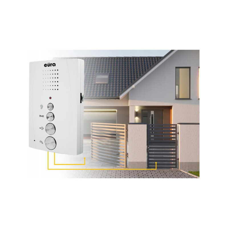 DOMOFON ''EURA'' ADP-51A3 ''DIFESA'' - 1-rodzinny, 2 unifony, interkom, biały