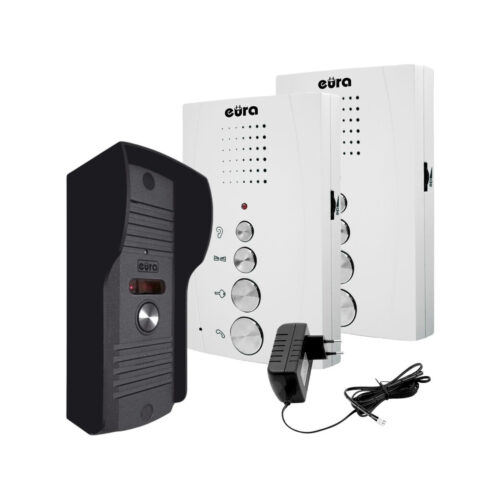 DOMOFON ''EURA'' ADP-51A3 ''DIFESA'' - 1-rodzinny, 2 unifony, interkom, biały