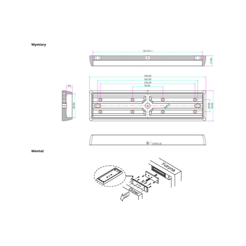 Uchwyt montażowy SCOT do drzwi przeciwpożarowych BK-600I2