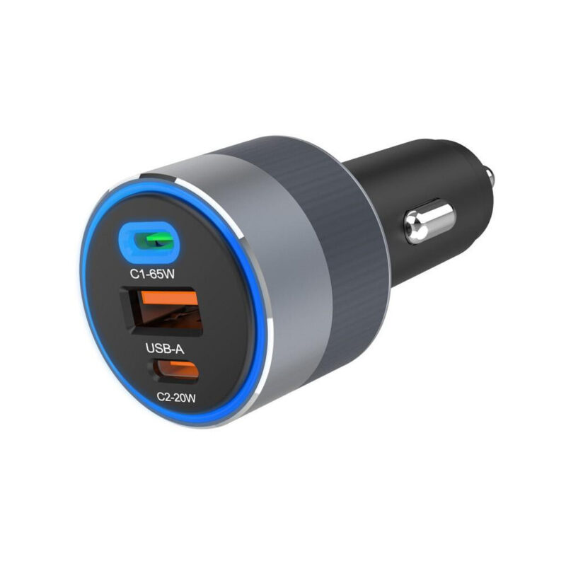 ŁADOWARKA SAMOCHODOWA Forcell F-Energy Alu 85 W 2x USB-C 1x USB-A PD 3.0 QC 4.0 SZARA