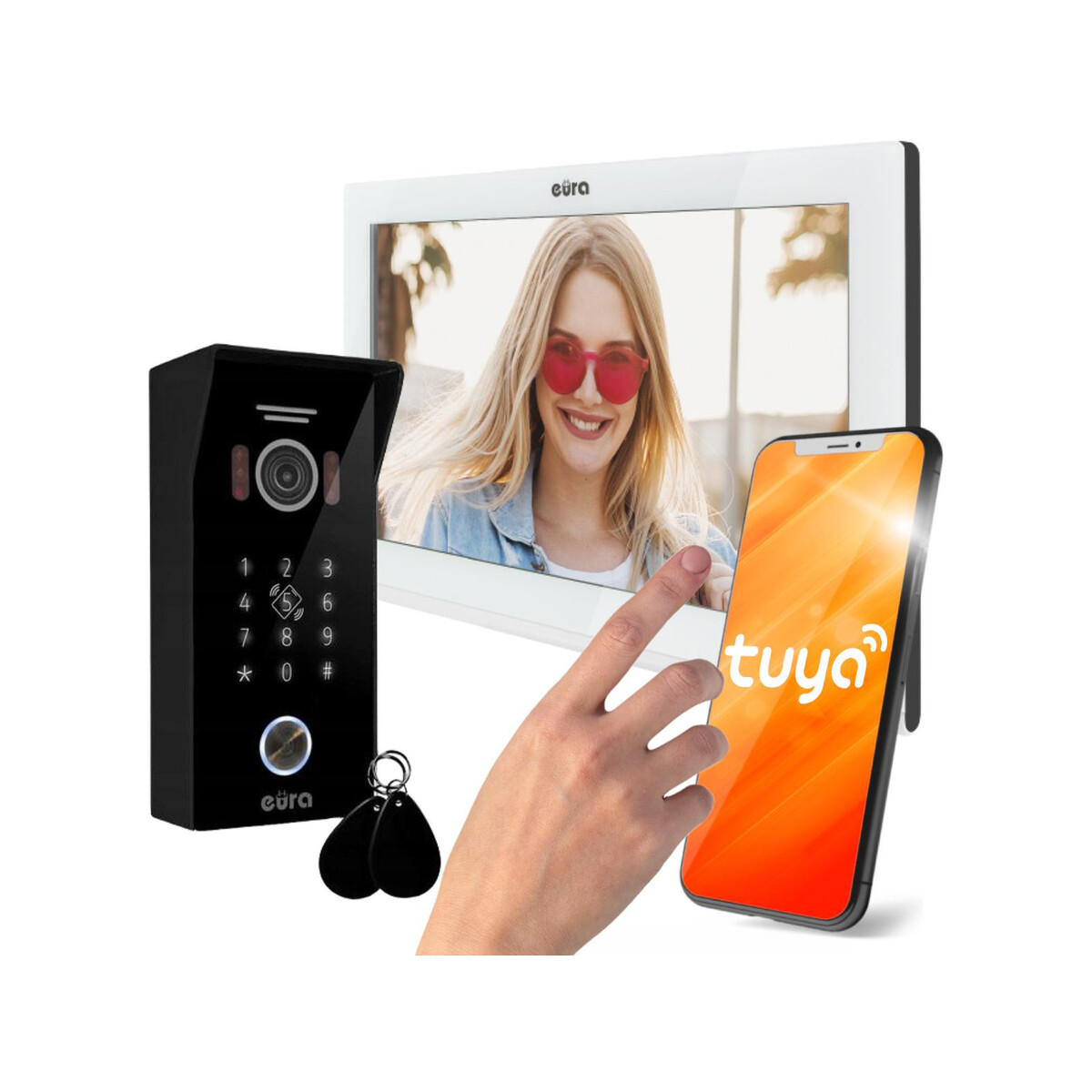 WIDEODOMOFON EURA VDP-99C5 biały, WiFi, RFID, TUYA