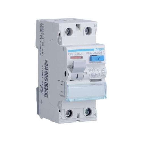 Wyłącznik różnicowoprądowy 1P+N 40A 30mA 6kA AC HAGER CDC240J